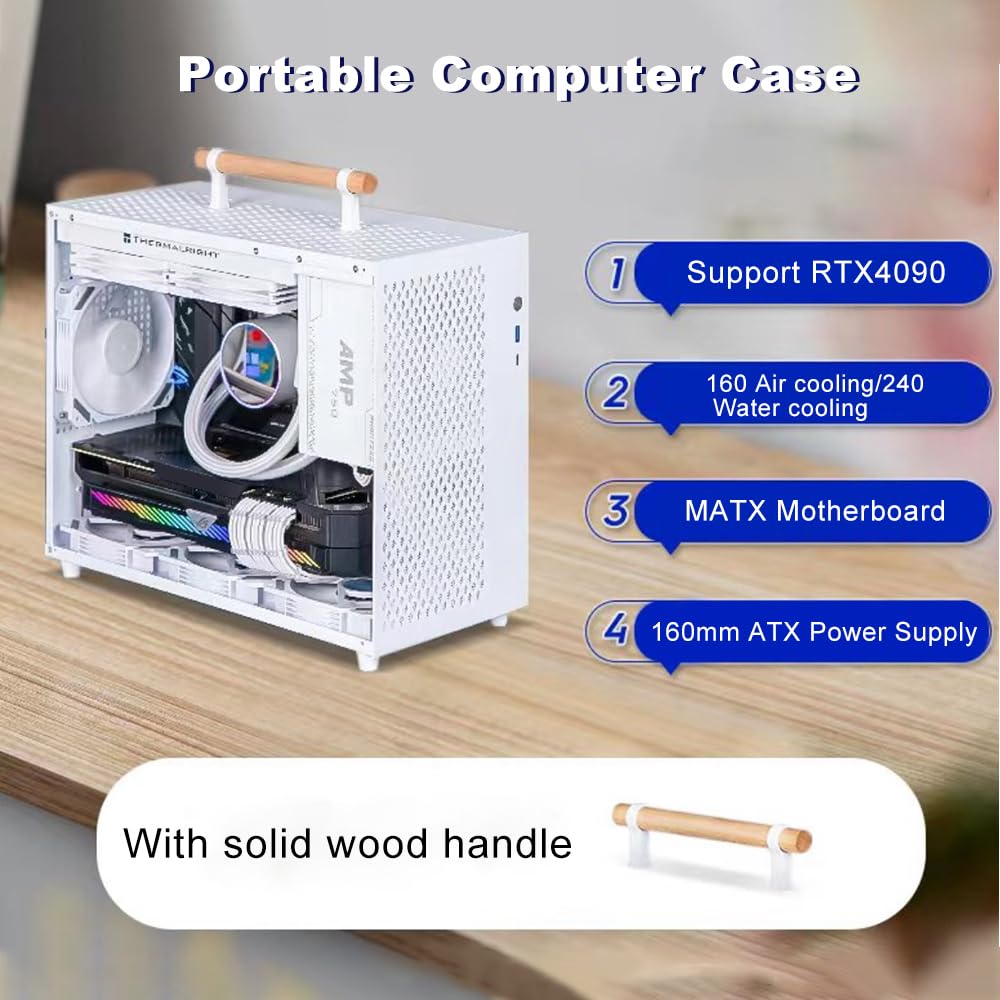 Amazon.co.jp: MATX パソコンケース ホワイト ポータブルコンパクト